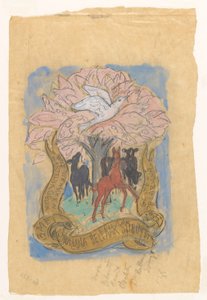 Rysunek projektowy z okazji narodzin Juliany Bellaar Spruyt autorstwa Leo Gestel