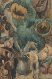 Martwa natura ze słonecznikami w wazonie autorstwa Leo Gestel