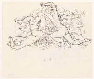 Dwie nagie kobiety i trzy ryby autorstwa Leo Gestel