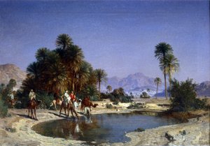 Leon-Adolphe Belly karawana w pustynnej oazie