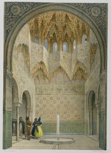 Hall of the Abencerrages, Alhambra, Granada, 1853 (kolorowa lito)