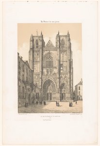 Widok katedry św Piotra i Pawła w Nantes La cathédrale à Nantes (tytuł na obiekcie) Współczesna Francja (tytuł serii) La France de nos jours (tytuł serii na obiekcie) autorstwa Leon Auguste Asselineau