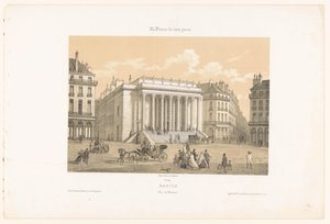 Widok na Théâtre Graslin w Nantes Nantes. Vue du theatre (tytuł na obiekcie) Współczesna Francja (tytuł serii) La France de nos jours (tytuł serii na obiekcie) autorstwa Leon Auguste Asselineau