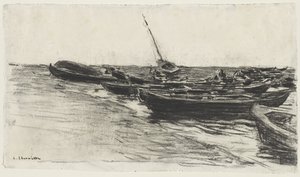 Łodzie na plaży, ok. godz. 187481. autorstwa Leon Augustin Lhermitte