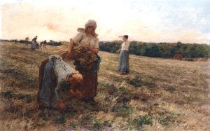 Gleaners o zachodzie słońca, 1889 autorstwa Leon Augustin Lhermitte