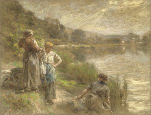 Kombajn pijący z kolby lub pragnienie autorstwa Leon Augustin Lhermitte