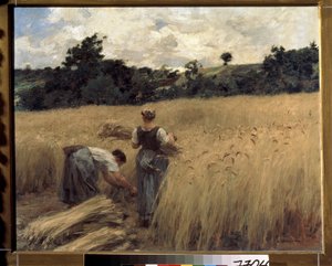 Żniwiarze. (Żniwiarze). Obraz Leon Augustin Lhermitte (1844-1925). Sztuka francuska, realizm. Muzeum Sztuk Pięknych im. Puszkina, Moskwa autorstwa Leon Augustin Lhermitte