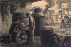 Gorzelnia; Degustatorzy Eau-de-Vie-de-Marc lub The Still, ok.1872 autorstwa Leon Augustin Lhermitte