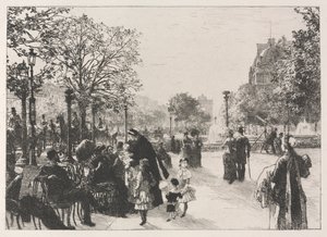 Ogrody Tuileries autorstwa Leon Augustin Lhermitte