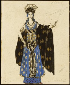Projekt kostiumu do „Salome”: Herodiada autorstwa Leon Bakst