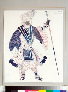 Rosjanie baletowi: „Wielki ksiądz” Kostium zaprojektowany przez Leona Baksta (1866-1924) do baletu „Le dieu Bleu” Michela Fokine autorstwa Leon Bakst