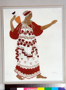 Balety rosyjskie: Kostium „Nimfa” zaprojektowany przez Leona Baksta (1866-1924) do baletu „L