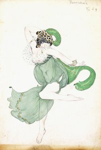 Projekt kostiumu dla "Bacchanale", solistki baleriny, autorstwa Leon Bakst