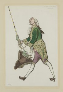 Projekt kostiumu dla Rinaldo w balecie Dobroduszne panie Scarlattiego, 1917 autorstwa Leon Bakst