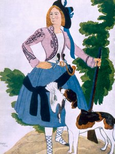 Projekt kostiumu dla Łowczyni, 1922 autorstwa Leon Bakst