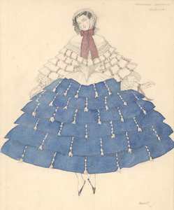 Projekt kostiumu do baletu Carnaval autorstwa R. Schumanna, 1910. autorstwa Leon Bakst