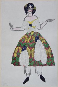 Projekt kostiumu do baletu The Magic Toy Shop G. Rossiniego, 1919 autorstwa Leon Bakst