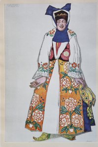 Projekt kostiumu do opery Sadko N. Rimskiego-Korsakowa, 1917 autorstwa Leon Bakst