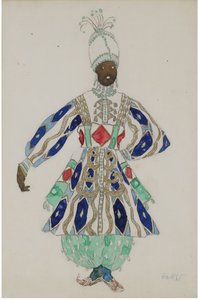 Projekt kostiumu do rewii Aladin, czyli Cudowna Lampa autorstwa Leon Bakst