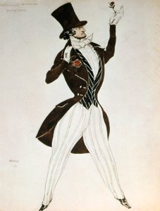 Florestan, projekt kostiumu na balet Carnival skomponowany przez Roberta Schumanna, 1919 autorstwa Leon Bakst