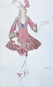 Strona de la księżniczka. Projekt kostiumu do baletu Śpiąca królewna P. Czajkowskiego, 1916 autorstwa Leon Bakst