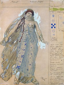 Fedra. Projekt kostiumu do dramatu Hipolit Eurypidesa, 1902 autorstwa Leon Bakst