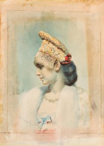 Portret dziewczyny w kokoszniku autorstwa Leon Bakst