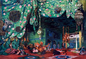 Scenografia do baletu Szeherezada, c1913