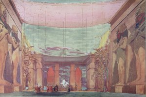 Scenografia do baletu Kleopatra, 1909 autorstwa Leon Bakst