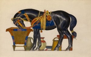 Podlewanie konia autorstwa Leon Bakst