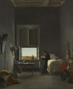Artysta w swoim pokoju w Villa Medici, Rzym autorstwa Léon Cogniet