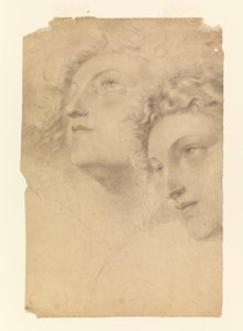 Rysunek, dwie kobiece głowy, 1886-92