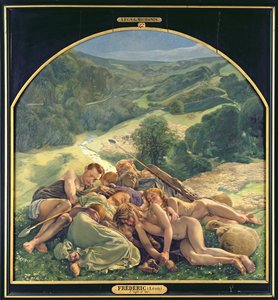 Noc, centralna część tryptyku „Złoty wiek”, 1900 (patrz 309507 dla tryptyku)
