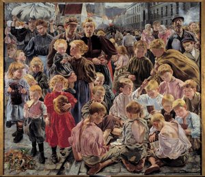 Socrealizm: „Epoka robotnika” Centralna część obrazu Leona Frederica (1856-1940)