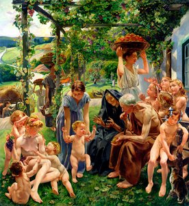 Wieczór, prawy panel z tryptyku „Złoty wiek”, 1901 (patrz 309507 dla tryptyku)