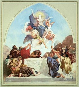 Studium do Wniebowzięcia NMP (ołówek i akwarela na papierze) autorstwa Leon Joseph Florentin Bonnat