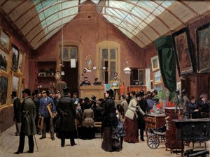 Salon sprzedaży w XIX wieku. Obraz Leon Joseph Voirin (1833-1887) autorstwa Leon Joseph Voirin