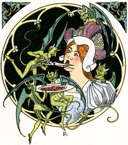 Diabły wycinają kobiecy język autorstwa Leon Lebegue