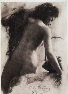 Szkic (żeński tył) Le Bègue w „Les Processes d’art en photographie” Demachy i Puyo, klub fotograficzny w Paryżu, Paryż 1906.