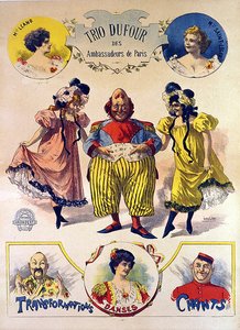 Plakat Trio DuFour (litografia kolorowa) autorstwa Leon Louis Oury