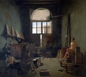 Warsztat Dawida, 1814. autorstwa Leon Mathieu Cochereau