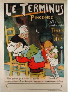Plakat reklamujący „Le Terminus pince-nez” autorstwa Leon Sandis