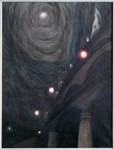 Clair de Lune et Lumieres. Gwasz na papierze ... (gwasz na papierze) autorstwa Leon Spilliaert