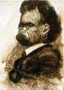 Friedrich Nietzsche (1844-1900) niemiecki filozof i poeta gwasz i tusz z porcelany Leon Spilliaert 1901 autorstwa Leon Spilliaert