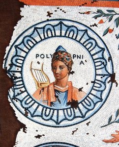 Polimnia, Muza Pieśni Sakralnej, Śpiewu, Oratorium i Retoryki (kolorystyka) autorstwa Leon de (after) Laborde