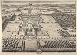 Eaton Hall nad rzeką Dee w pobliżu miasta Chester w Cheshire, siedziba Szanownego Sir Thomasa Grosvenora (rycina)