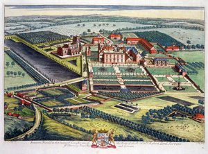 Staunton Harold w hrabstwie Leicester wyryty przez Johannesa Kipa (ok. 1652-1722) autorstwa Leonard Knyff