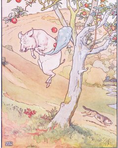 Czy to są ładne jabłka Tak, bardzo ładne, powiedziała mała świnka, zrzucę cię na dół jedną autorstwa Leonard Leslie Brooke
