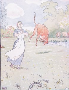 Tutaj matka krzyknął, w czerwonej krowie autorstwa Leonard Leslie Brooke