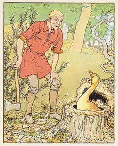 Złota gęś (kolorowa litografia) autorstwa Leonard Leslie Brooke